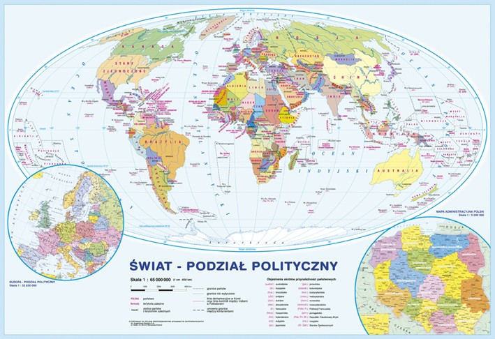 Mapa na biurko świat Kreska